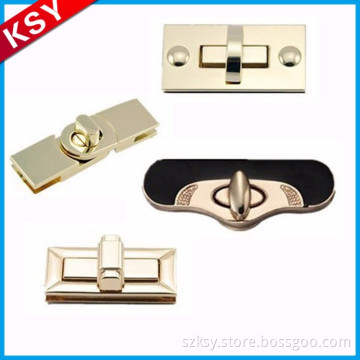 Hot Sale Short Time Delivery Leather Locks Antique Brass Bag Metal Parts Twist Lock